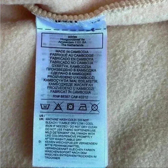 adidas Essentials Golden Logo Fleece Hoodie in Halo Blush Size 1X NWT - Picture 12 of 12